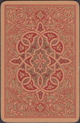 Playing Cards Single Card Old Antique German * GOLD ART FLOWERS * Flower Design 