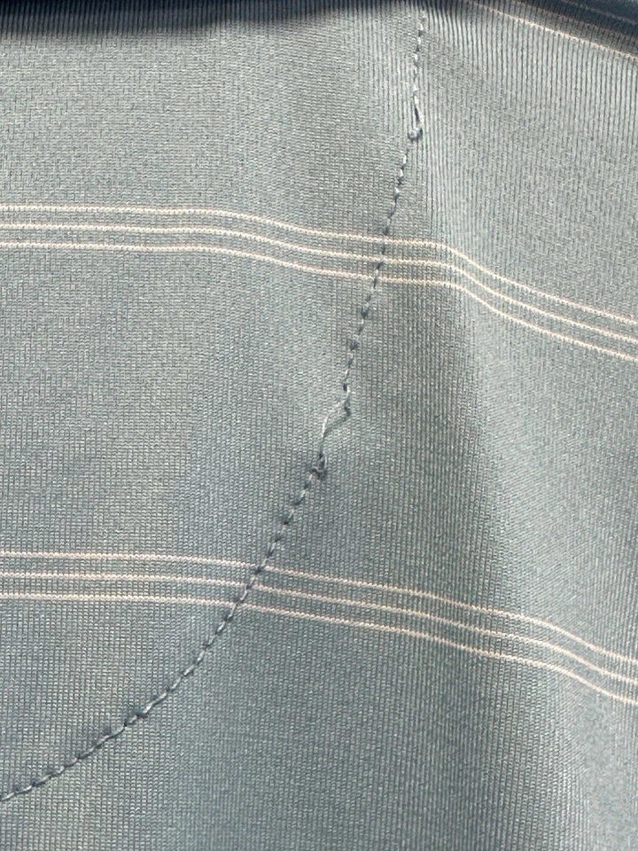 Kirkland Signature Mens Large Blue Striped Performance Polo Golf Shirt Size XL - Image 3 of 4