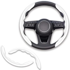 2 Pcs Carbon Fiber Steering Wheel Cover Anti Skid Steering Wheel Protector