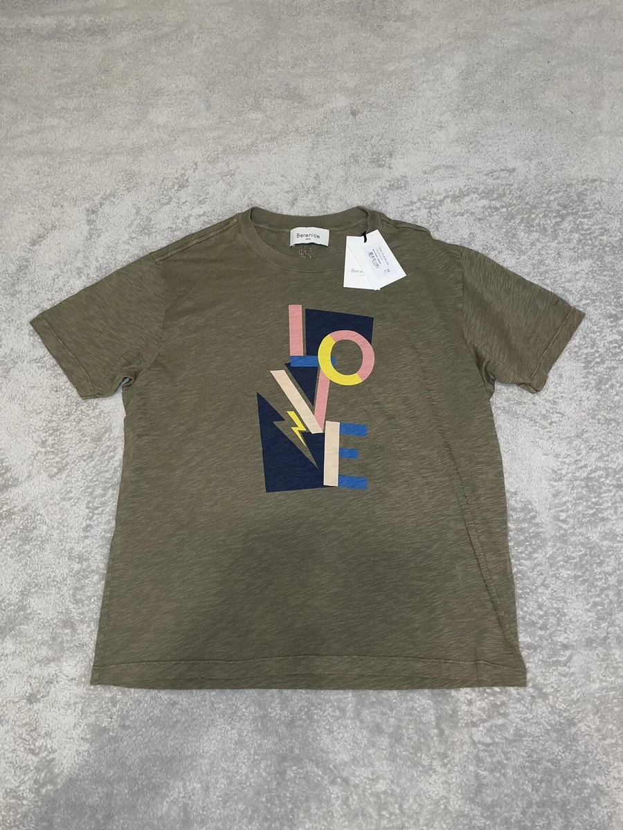 Berenice WM TSHIRT COL RD MC LOVE MILITARY GREEN NWT
