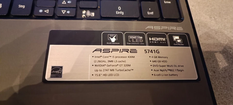 Acer Aspire 5741g - Core i5 - Disco duro de 640 GB - Windows 10 - Notebook/Laptop - Imagen 3 de 4