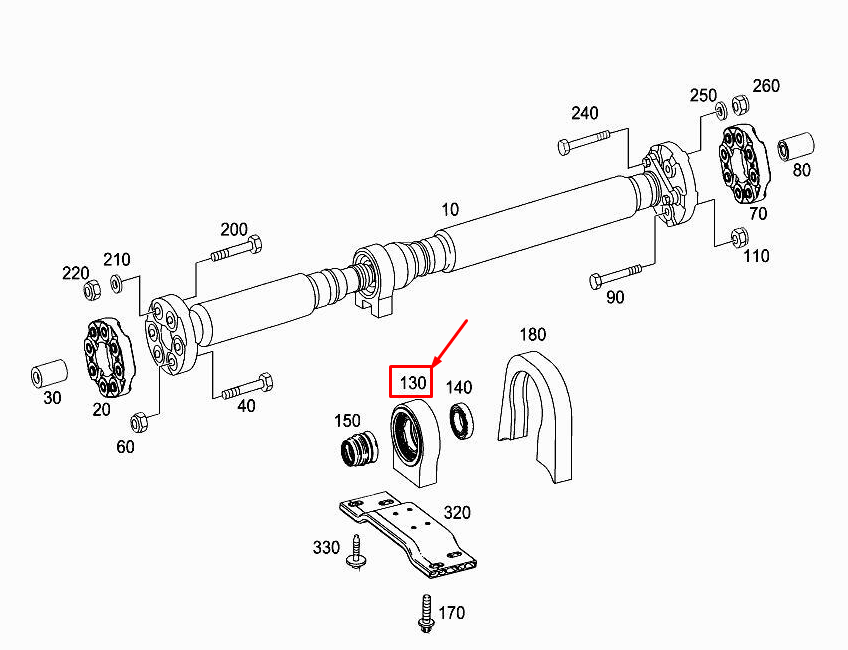 MERCEDES-BENZ S W222 Propeller Shaft Center Bearing A2174109300