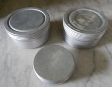 3 x vecchia scatola per burro, contenitore per grasso, alluminio, aviazione, seconda guerra mondiale