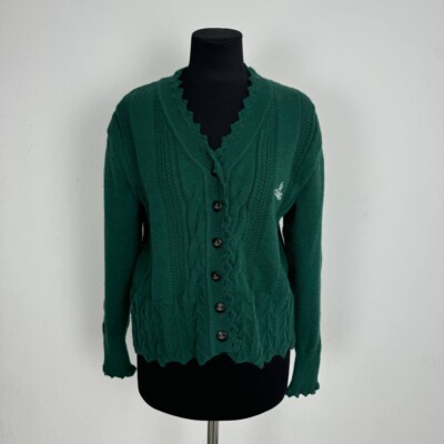 Vivienne Westwood Anglomania Saturn Green Wool Designer Cardigan