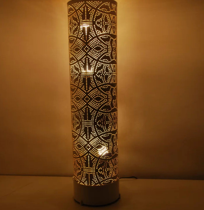 Lámpara de pie oriental columna marroquí 4 luces oro 160 cm H