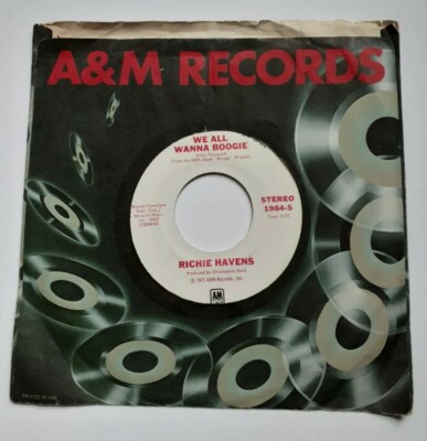Richie Havens - We All Wanna Boogie Vinyl 45 Promo - 1977 A&M Records - VG+