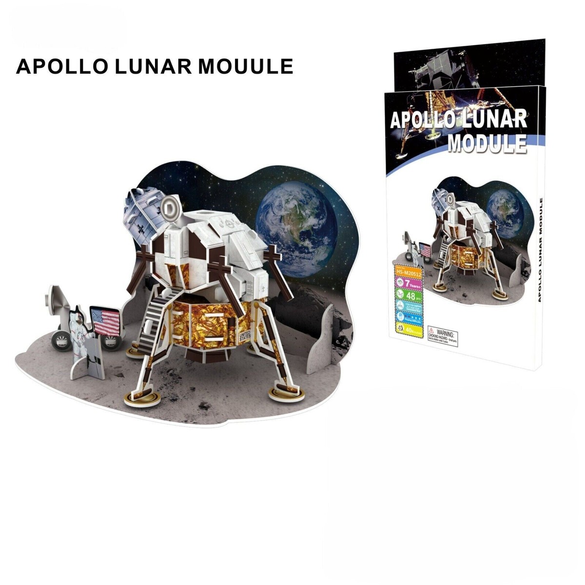 Outer Space Apollo Lunar Module USA 3D Jigsaw Puzzle DIY Model