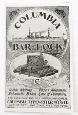 Antique Battle War Ship Photo COLUMBIA BAR-LOCK TYPEWRITER Vtg 1897 Art Print Ad thumbnail