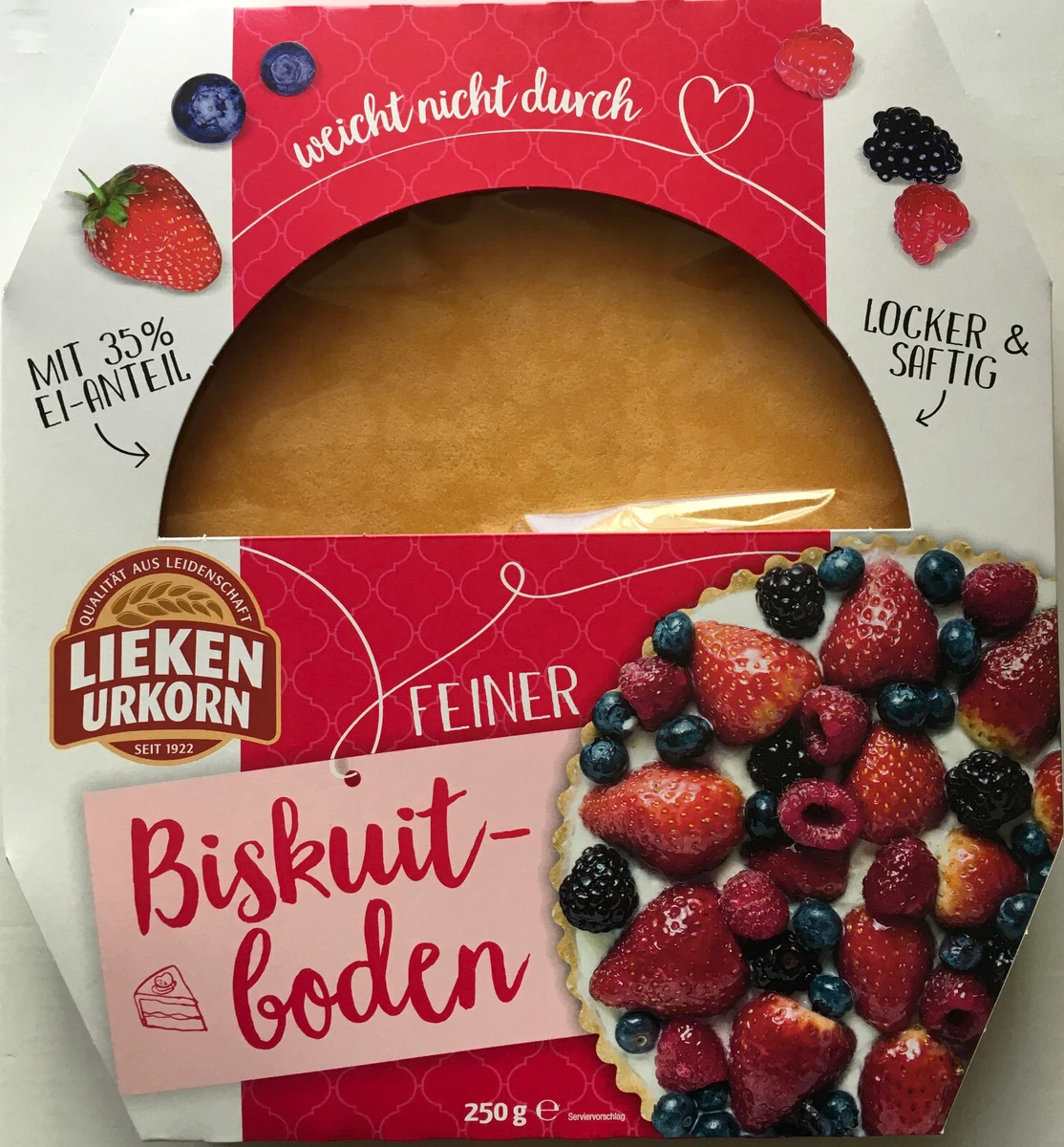 Lieken Urkorn Feiner Biskuit Boden 250g Packung 10er Pack (250g x 10) 