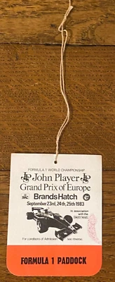 John Player Grand Prix of Europe Original 23-25 Sep 1983  Nelson Piquet Winner - Image 1 of 2