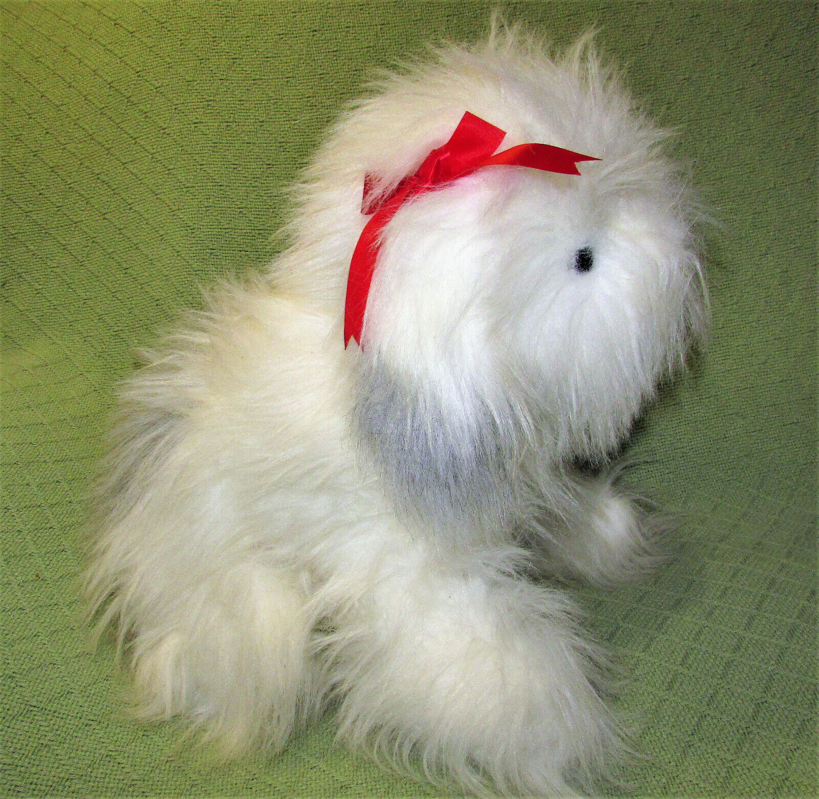 Old English Sheepdog. Genuine Sheepskin Rocker. Fluffy 