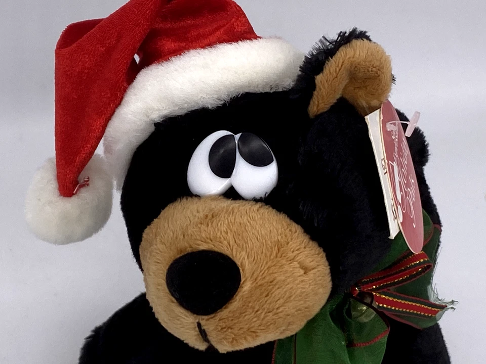 Black Bear Santa Plush DanDee Hat 8in Tall Collector's Choice Holiday Pals - Image 3 of 4