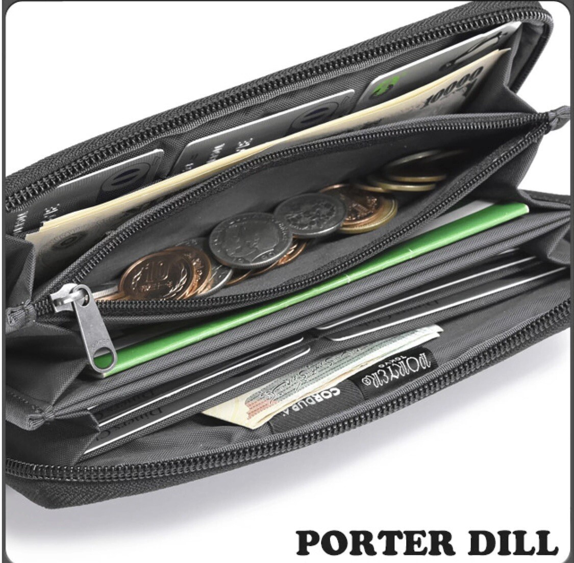 Porter Dill Long Wallet 653-09111 Yoshida Bag Round Zipper Japan