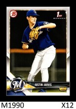 1-2018 BOWMAN DRAFT BASE PAPER KENEN JUSTIN JARVIS BREWERS CARD#BD-104 QTY