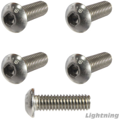 Button Socket Cap Screws 316 Stainless Steel marine Grade 1/4-20 X 1'' Qty 10