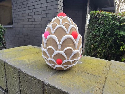 3D Printed Dragon Egg - Gingerbread/Cookie design