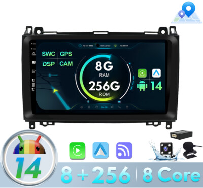 8+256GB Autoradio Car Stereo GPS Für Mercedes Benz Vito/Viano/Sprinter/W906/W169
