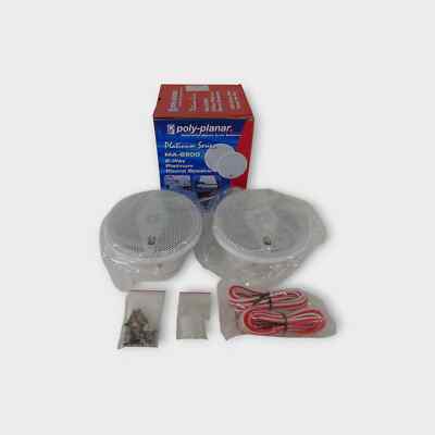 Poly-Planar MA-6500 2-Way Platinum Round Speakers x2 80W (White) New Open Box