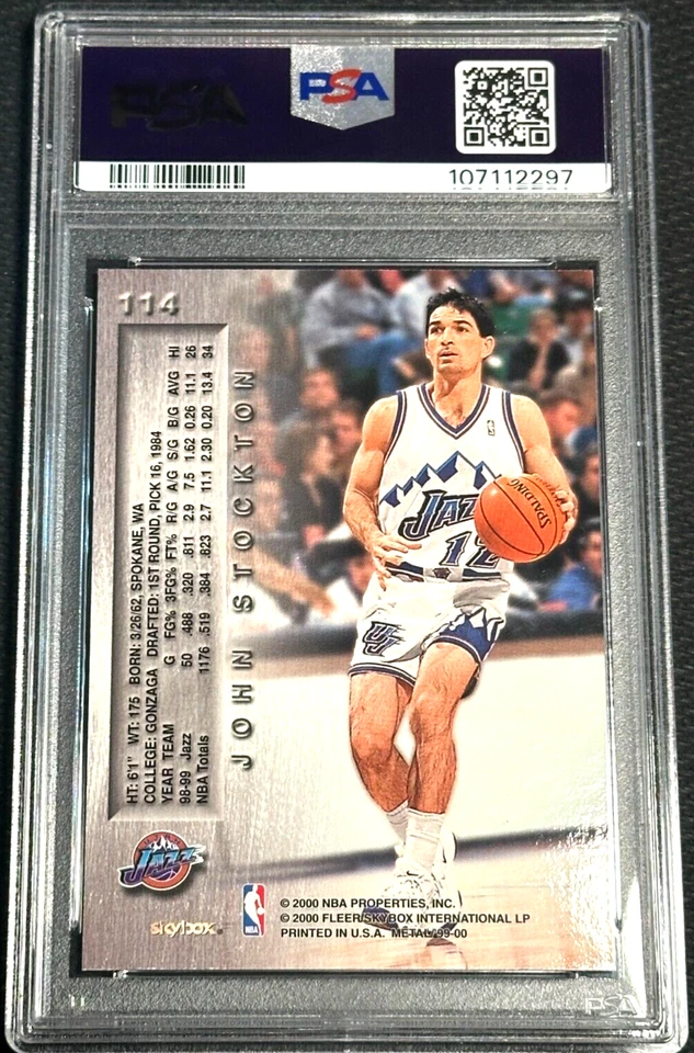 John Stockton 1999-00 Metal #114 PSA 9 - Image 2 of 2