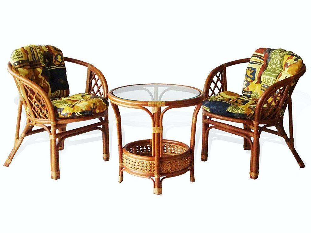 Bahama Handmade Design Rattan Wicker Dining Living Lounge Chair w/Thick