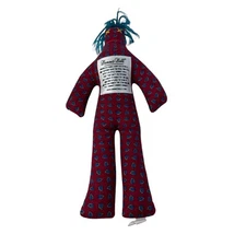 Dammit Doll 12” Red Paisley Blue Yarn Hair Stress Reliever Novelty Gift Gag Gift