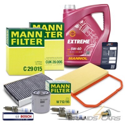 MANN INSPEKTIONSPAKET + 5l 5W-40 FÜR SEAT Mii SKODA CITIGO VW LOAD UP UP! 1.0