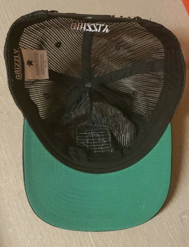Grizzly Griptape Skateboard Black Mesh Snapback Hat SUPER RARE Patch Bear - Picture 5 of 7