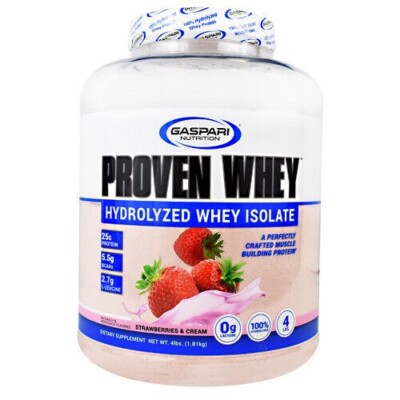 Gaspari Nutrition Proven Whey 100% Whey Isolate Protein 4lb Strawberries & Cream