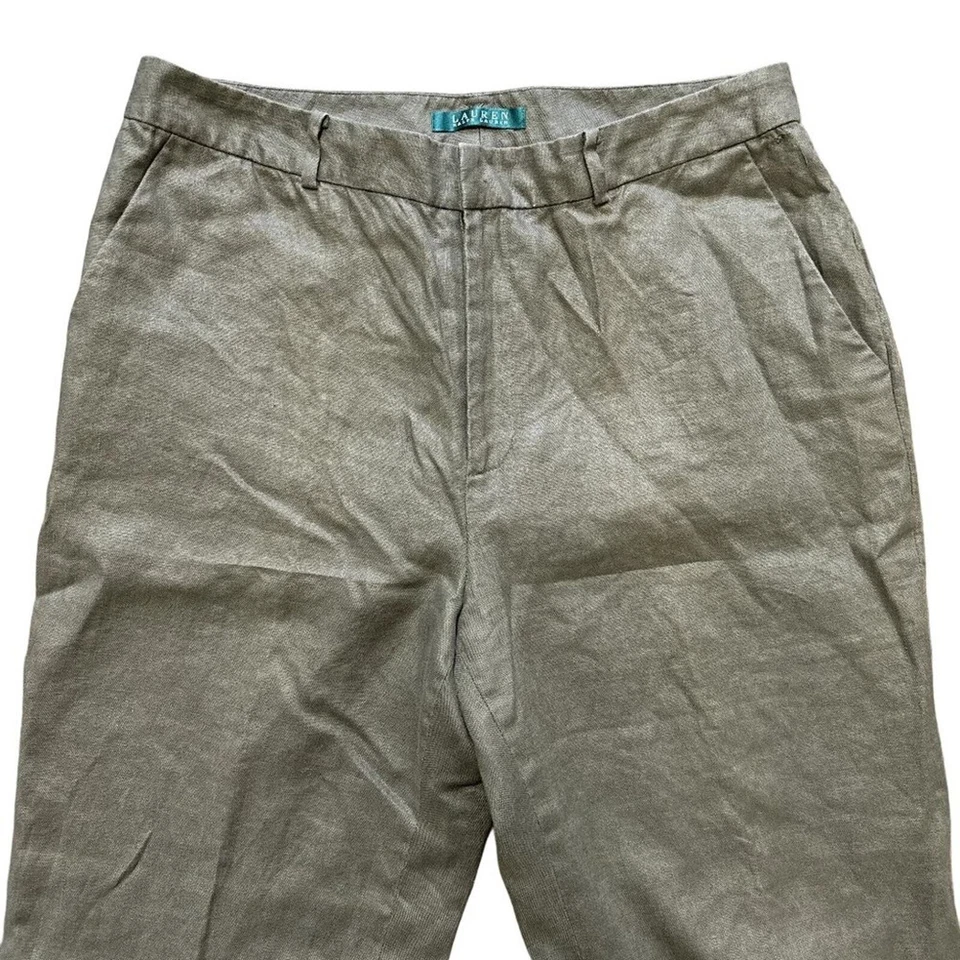 Pantalón Pantalón Ralph Lauren 100% Lino Pierna Recta en Marrón Taupe MUJER 10 Foto 2 de 4
