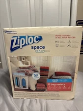 Ziploc Space Bag Dual Use 12 Bag Variety Space Saver Flat Set Organizer System