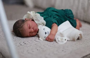 19in Toddler Reborn Baby Doll Soft Vinyl Painted Hair Handmade Collect Toy Gifts