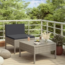 Garden Furniture Set Grey and Anthracite PE Rattan Standard