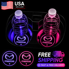 2 Pcs Led Car Cup Holder Coasters Light Up Drink Pads Compatible With Mazda