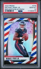 Michael Penix Jr Rookie Red/White/Blue SSP PSA 10 GEM MINT 2024 Prizm RC