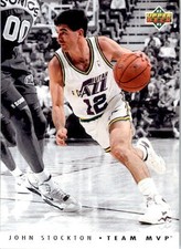John Stockton - 1992-93 Upper Deck - #TM27 - Team MVPs Basketball