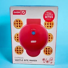 Dash Express Waffle Bite Maker - Red Brand New