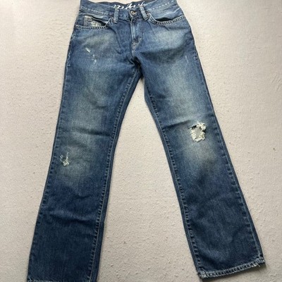 Mavi Martin Mens Distressed Straight Leg Blue Jeans 31x32 Medium Wash 003786683