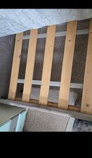 Silentnight Beds Single Grey Upholstered Slatted Bed + Tuft Headboard & Mattress