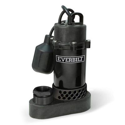#ad Everbilt 1 4 HP Aluminum Submersible Sump Pump with Tether Switch $40.47