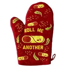 Roll Me Another Oven Mitt Funny Mexican Food Burrito Lover Graphic Novelty
