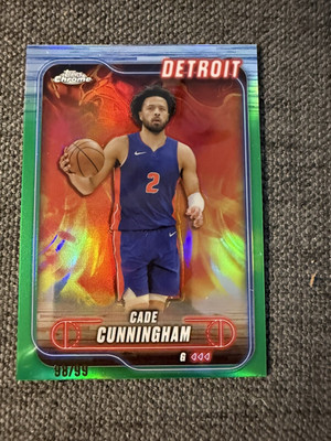 Topps Chrome 2022-23 Cade Cunningham #18 Pistons Green Refractor /99