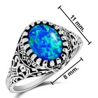 2CT  Blue Fire Opal 925 Sterling Silver Filigree Ring Sz 6 F3-8 — photo 3