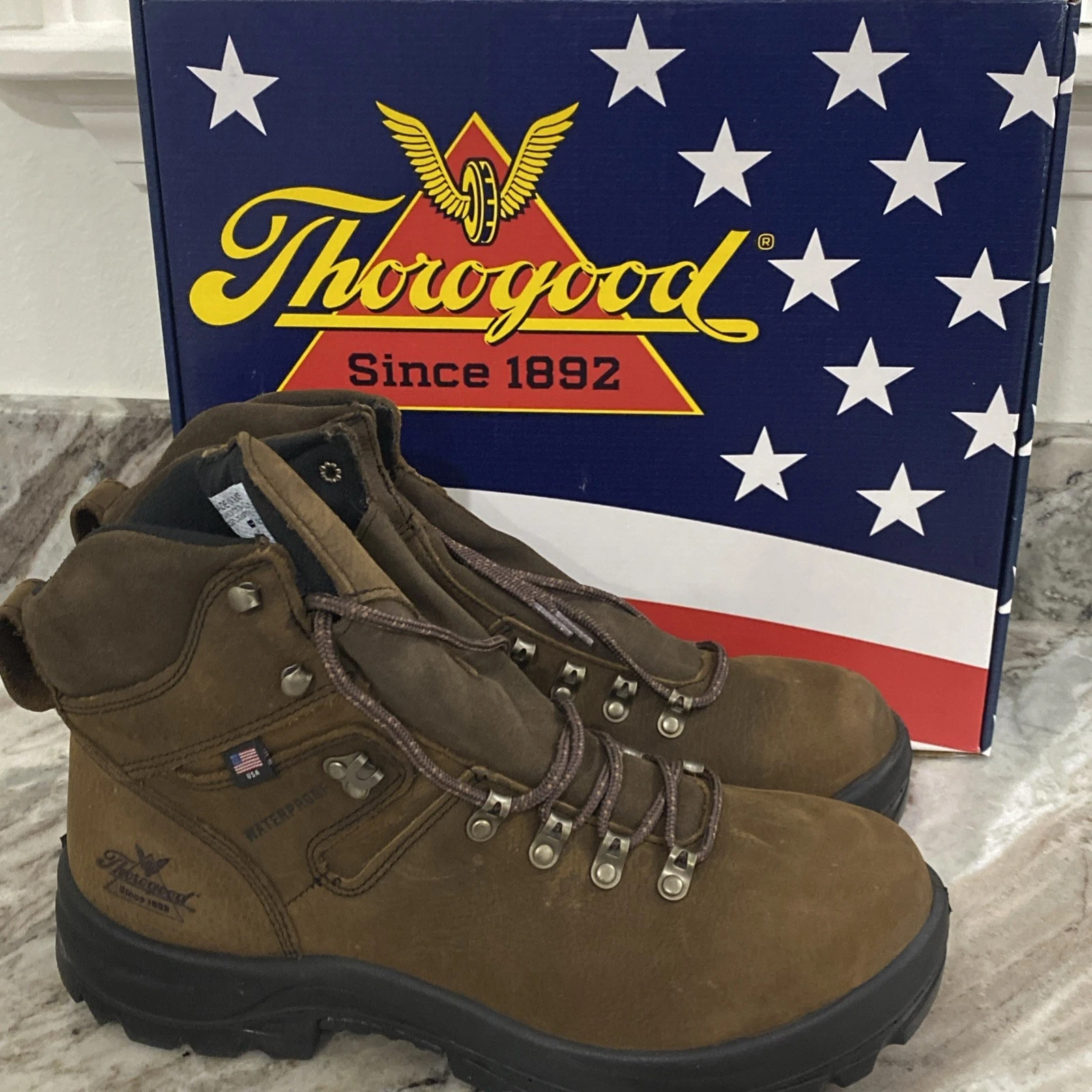 Thorogood AMERICAN UNION SERIES WP 6" Men's Steel Work Boots Brown Waterproof
