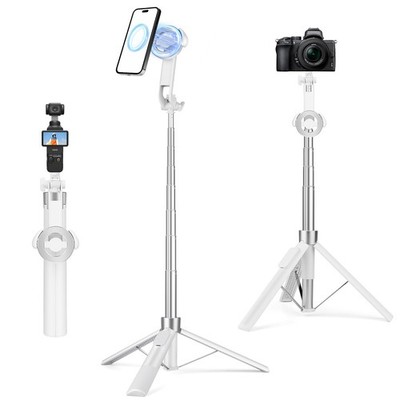 68'' Magnetic Tripod for iPhone Magsafe, Phone Tripod & Selfie Stick with Rech...