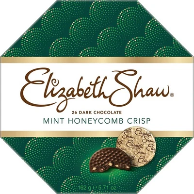 Elizabeth Shaw Dark Mint Crisp 162g - Rich dark chocolate and crisp honeycomb is