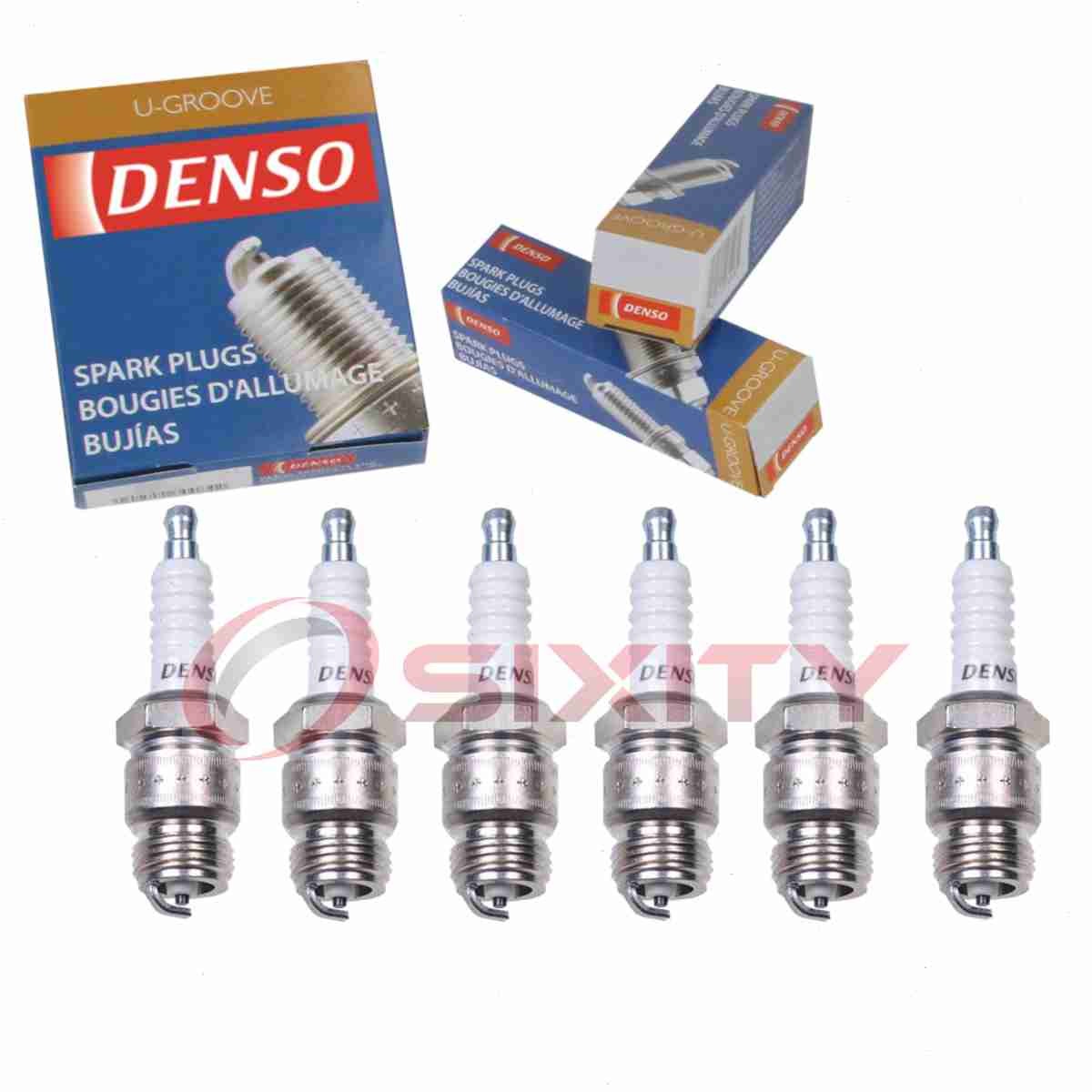 6 pc Denso Standard U-Groove Spark Plugs for 1972-1974 Ford Gran Torino 4.1L os