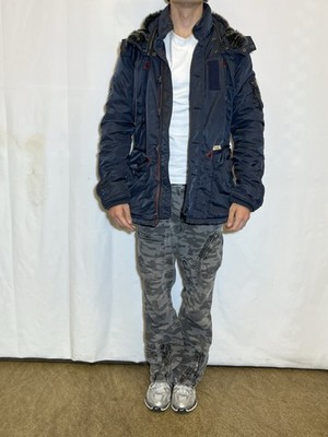 Khujo Winterjacke Jacke Parker Mit Fell Dunkelblau Blau Gr XL
