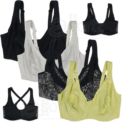 Damen 2er Pack Sport BH ex M S High Impact Bügel plus ungepolstert Multi... - Bild 1 von 4