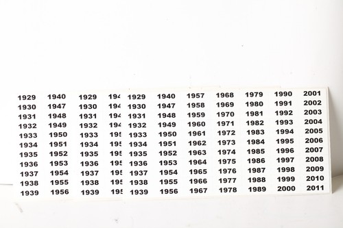 Pegatina Märklin H0 (año) números 1929-2011, 1979-2030 incompleta (355794) | Condition: Gut