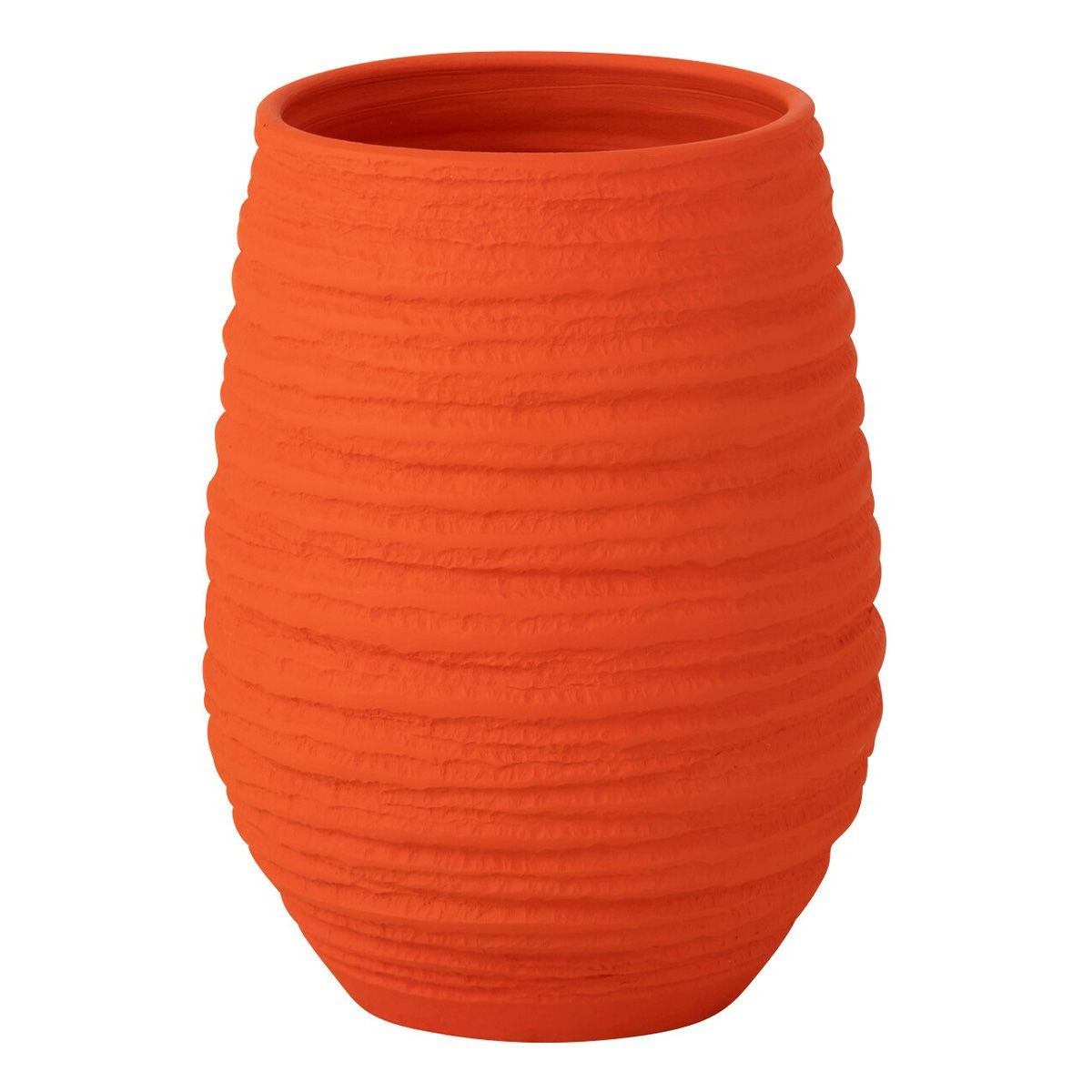 Vase en céramique Fiesta orange 30cm, pot étanche pour bouquet haut